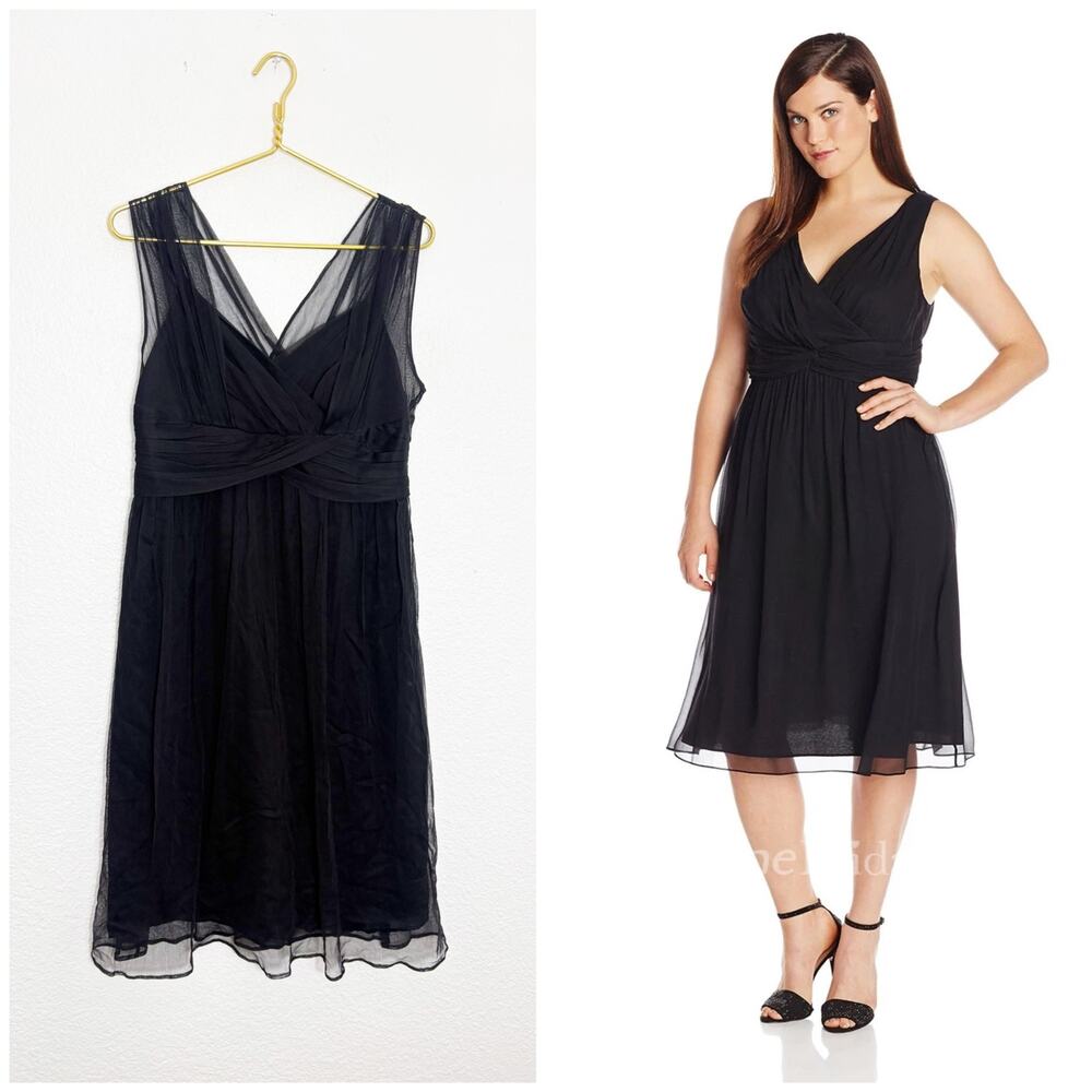 NWT L.K. Bennett Evelyn Chiffon Mini Dress Size 10 Black Silk Tulle Cocktail